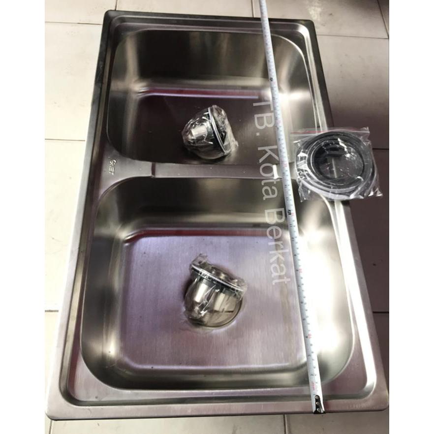 BAK CUCI PIRING / BCP/ KITCHEN SINK GNET 2 LUBANG TANPA SAYAP