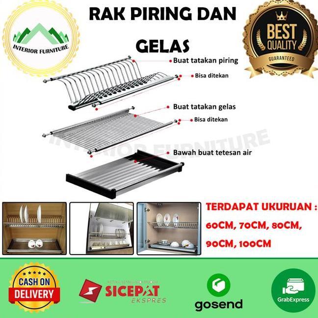 Rak Piring Rak Gelas Rak Piring Gantung Anti Karat Tatakan Lemari