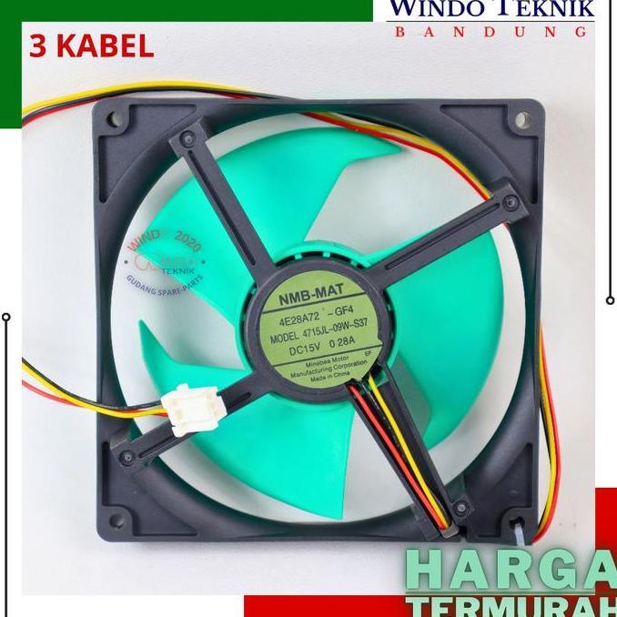 Fan Motor Kulkas Shap Nmb-Mat Model Fba12J15V | Fan Kipas Kulkas 12X12 Arus Dc 15 Volt | Fan Motor K