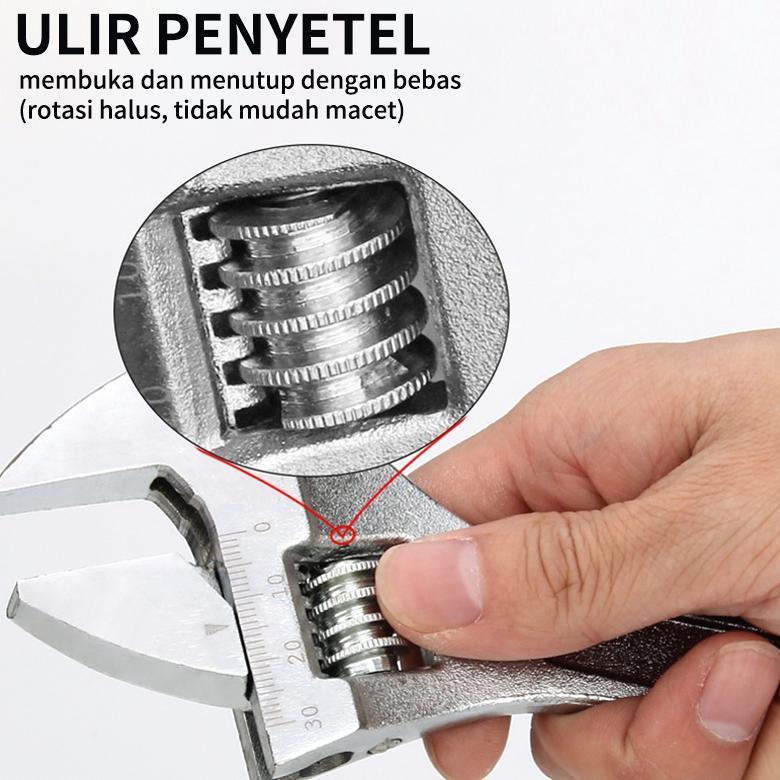 Isku Kunci Inggris 8 10 12 Inch/Tools Alat Perkakas Adjustable Wrench