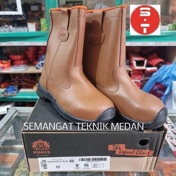 BEBAS ONGKIR - KWD205CX SEPATU SAFETY BOOT POLOS COKLAT KINGS HONEYWELL KWD 205 CX