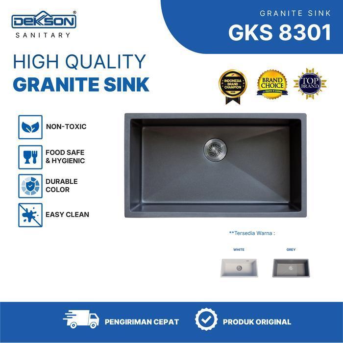 DEKKSON Granite Kitchen Sink Sink Dapur Anti Gores & Tahan Panas GKS 8301
