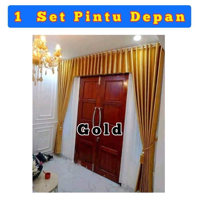 1 Set pintu Depan "STEAM UAP" Gordyn blackout Embos gorden horden hordeng korden kordeng tirai