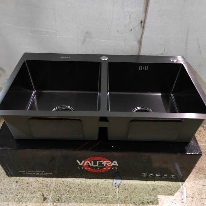 KITCHEN SINK BAK CUCI PIRING 8245 HITAM VALPRA STAINLESS STEEL