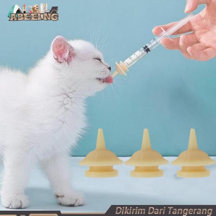 NIKIFOROV Isi 3 Dot Susu Kucing Baru Lahir Silikon Pet Feeding Nipple Dot