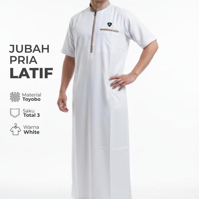 HEMAT LUAR BIASA Jubah Gamis Pria Dewasa dan Remaja Latif Polos ANNAJIYAH Bahan Original Toyobo Prem