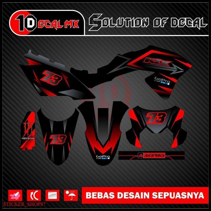 TERLARIS PREMIUM DECAL KLX BF 150 SIMPLE MERAH !!!!!!!