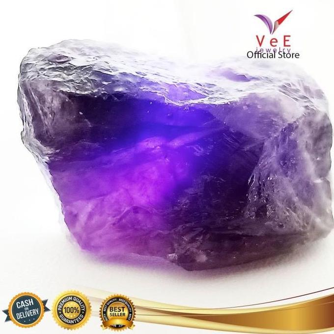 Bargoyer - Bongkahan Batu Kecubung Ungu Amethyst - VeE Liontin Wanita Pria