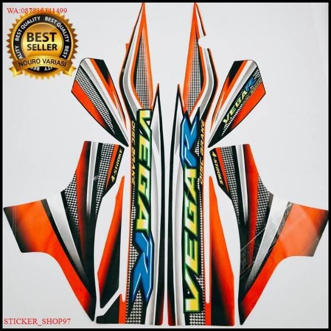 DISKON (ORI) STRIPING YAMAHA VEGA R OREN HITAM 2005 STIKER ORIGINAL 