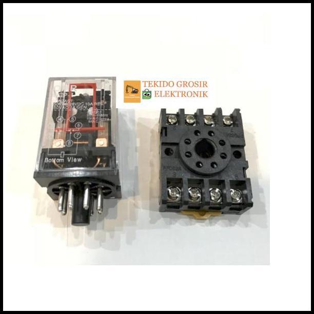 DISKON RELAY + SOCKET - RELAY AC 220V 10A 8P - SOKET AC 8P 
