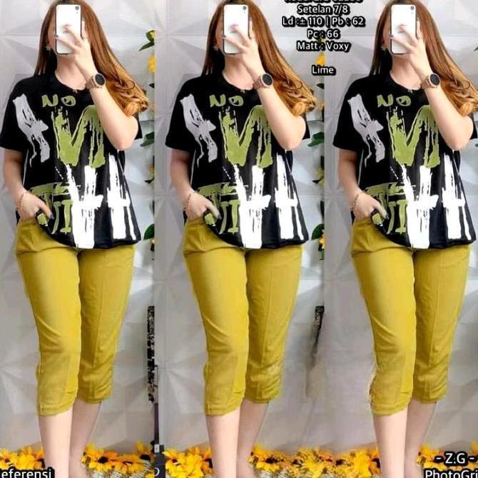 (LS) Setelan Voxy Wanita // Setcel Voxy Celana Pendek // Setelan  Atasan Celana Pendek
