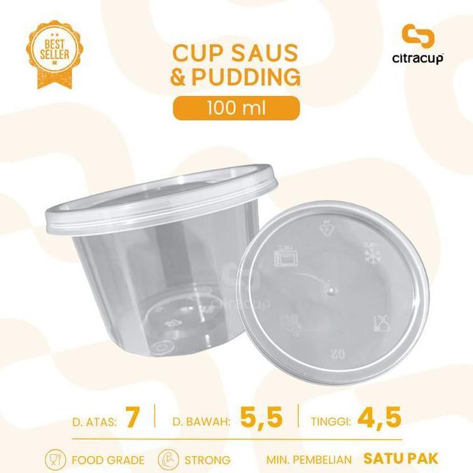 Cup Saos Plastik / Cup Pudding / Gelas Agar / Selai DM 100ml