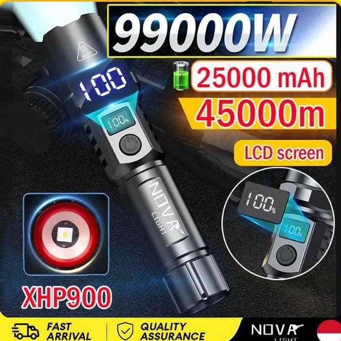 Bargoyer - Nova Light Senter Led Super Terang Super Bright Flashlight Outdoor Light Zoom Portable Ca