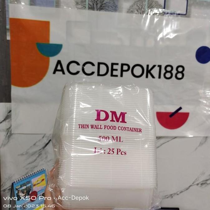 Thinwall Kotak Makan Food Container Mika Box 500ml 650ml 750ml 1000ml