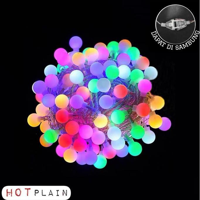 Lampu Tumblr Lampu Hias Idul Fitri Anggur 10 METER / Lampu Tumblr Bola Bintang Warna Rainbow 10 METE