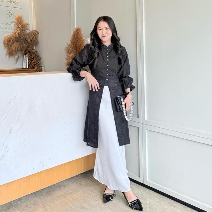 (LS) FLORA Tunik / Tunik Brukat / Tunik Katun Bordir / Kebaya Modern / Baju Kondangan / Tunik Bordir
