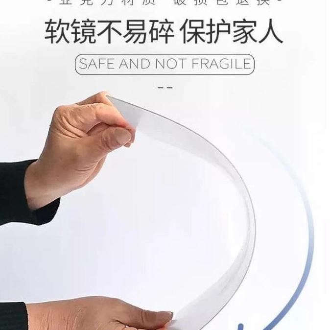 Stiker Cermin Kaca Dinding Oval Kotak anti Pecah Kaca Cermin tempel