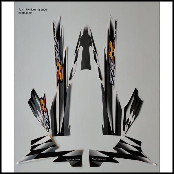 TERLARIS (ORI) STRIPING YAMAHA FIZ R MILLENIUM 2000 HITAM PUTIH BERKUALITAS 