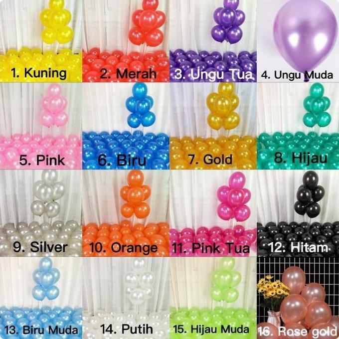 Balon latex metalik tebal / balon latex metalik impor / balon terbang