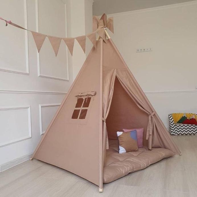 Ready stock Tenda glamping indian piramid teepee outdoor bahan cordura 2x2 meter