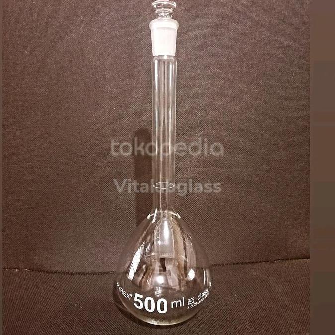Medclean- Volumetrik Flask/Labu Ukur 500 Ml Pyrex