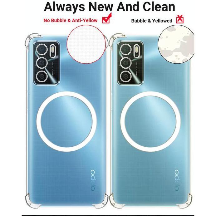 Case  untuk Oppo A16 MAGSAFE Wireless Magnetic Anti CRACK KORI Bumper Magnetic Clear Softcase