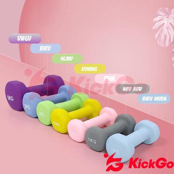 KickGo Barbel 3kg Barbel 3 kg Barbel Neoprene Barbel 3Kg Barbel Vinyl Anti slip premium (TERBAIK) (T