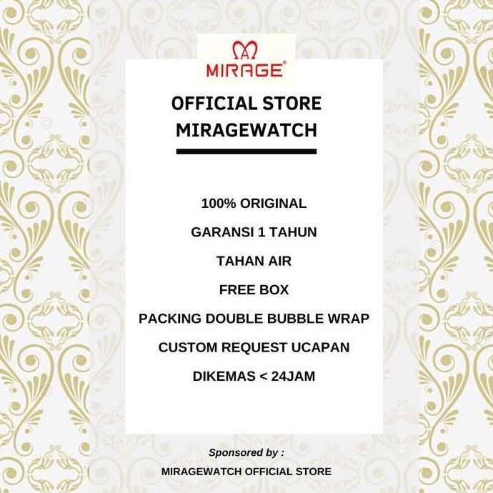 Mirage Watch Jam Tangan Pria Biru Stainless Kasual 8696 M Analog Original Anti Karat Garansi 1 Tahun