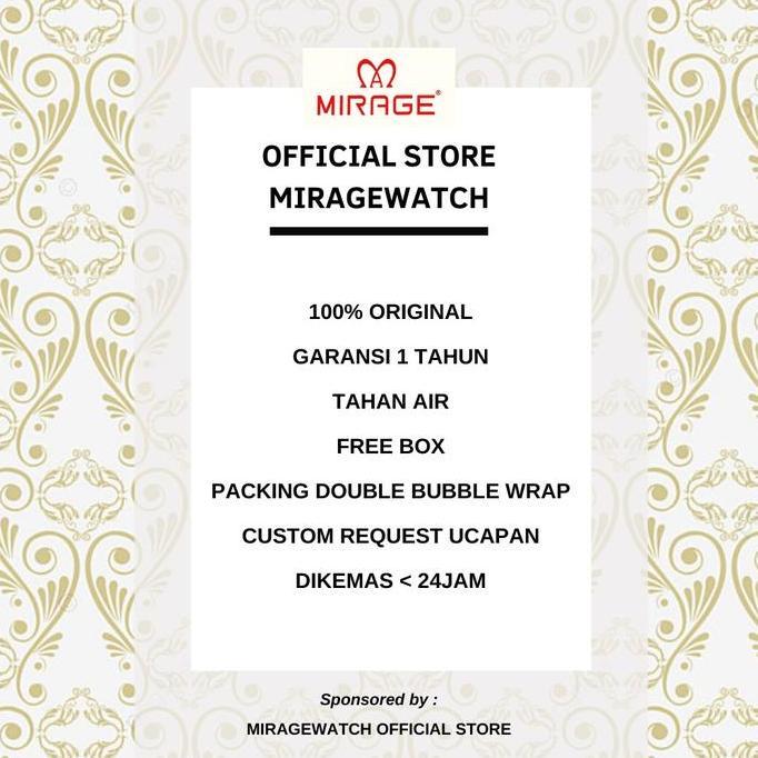 Mirage Watch - Jam Tangan Fashion Pria Original Stainless Pasir Hitam Rosegold 8711 M Jarum Kaca Wat