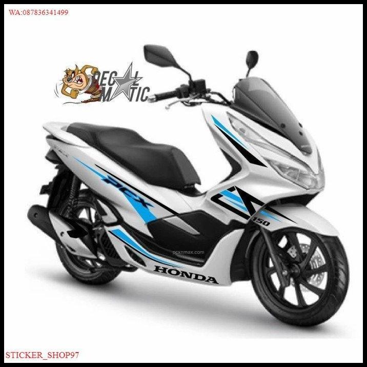 TERBARU STICKER PCX 150 CUTTING STICKER PCX 150 PUTIH SPORTY HITAM BIRU 