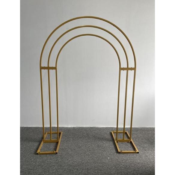 Standing Oval 3 Layer Mini Pipa Besi Gold