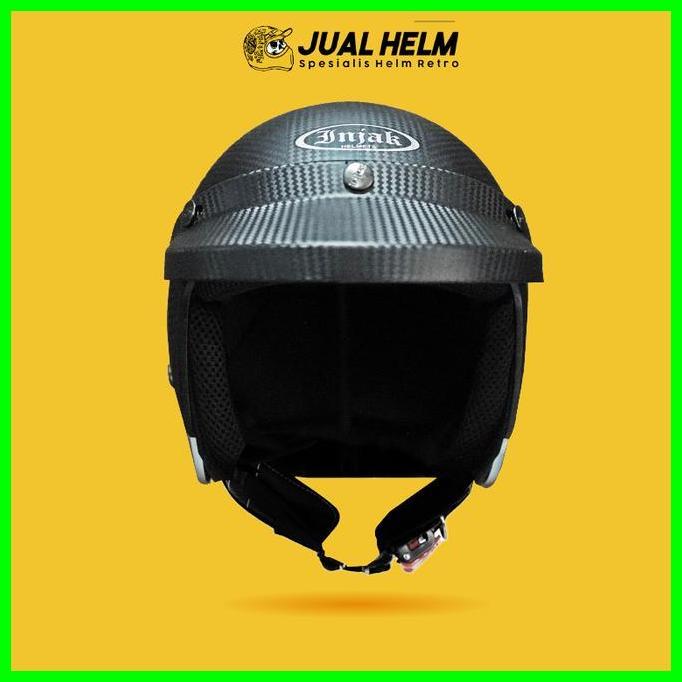 NEW HELM BOGO RETRO INJAK CARBON BLACK DOFF - JUALHELM murah