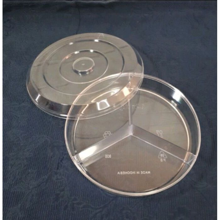Toples Bulat Sekat 3,Toples Unity 900 Gram,Toples Kue Premium