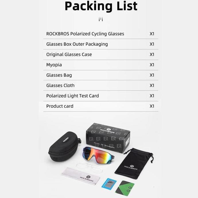 Murah Rockbros 10140 Polarized Sunglasses Outdoor Run Sports Kacamata Sepeda