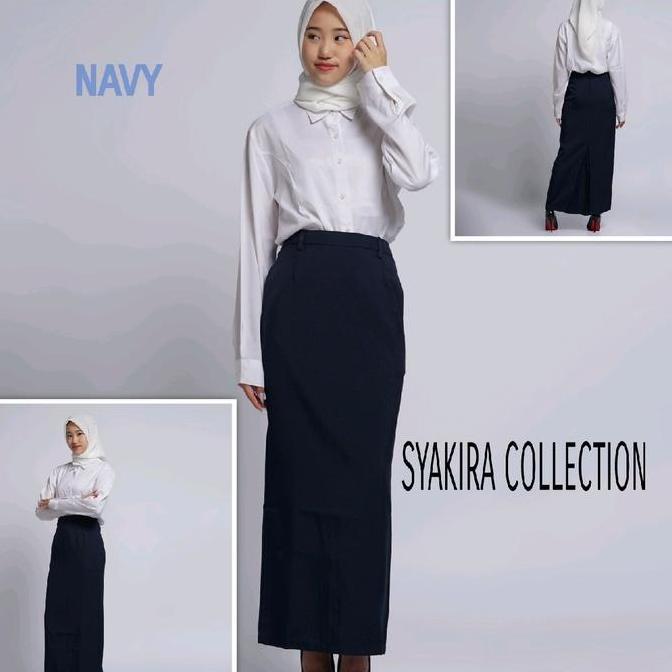 Rok span panjang kerja kantor wanita terbaru kekinian modern modis elegant reguler fit resleting bel