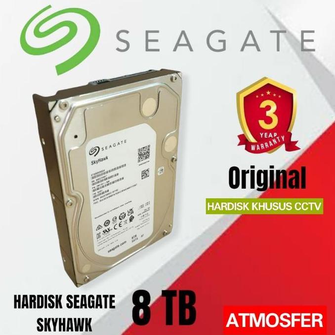 HARDISK CCTV 8TB SEAGATE SKYHAWK ORIGINAL RESMI HARDISK KHUSUS CCTV