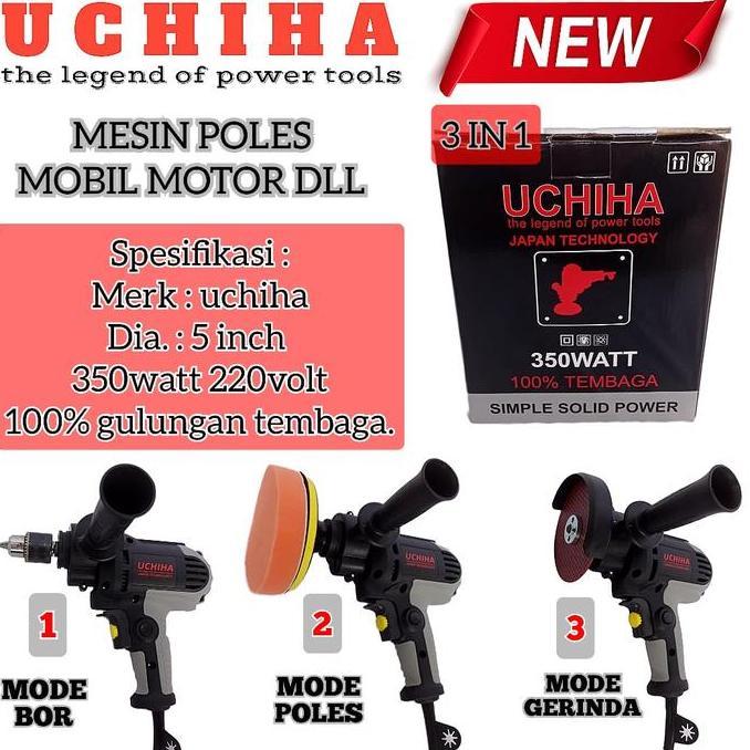 Spesial Uchiha Mesin Poles Uchiha Barang Ori Se Indonesia 5 Inch New Edition 3In1 Multifungsi Poles 
