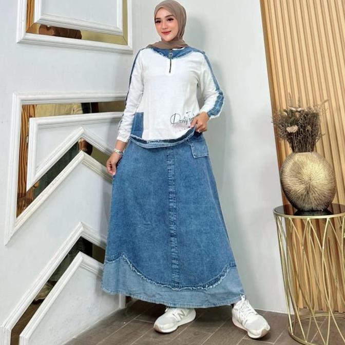 Rebecca One Set Jeans Fashion Muslim Wanita Kekinian