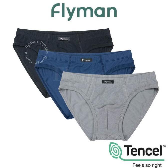 Flyman Celana Dalam Pria Brief Tencel 3 pcs FM 3075