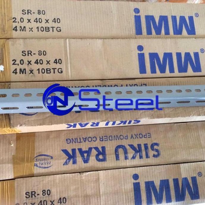 Siku Lubang 40 x 40 x 2.0mm x 4M | Siku Besi Rak IMW SR-80