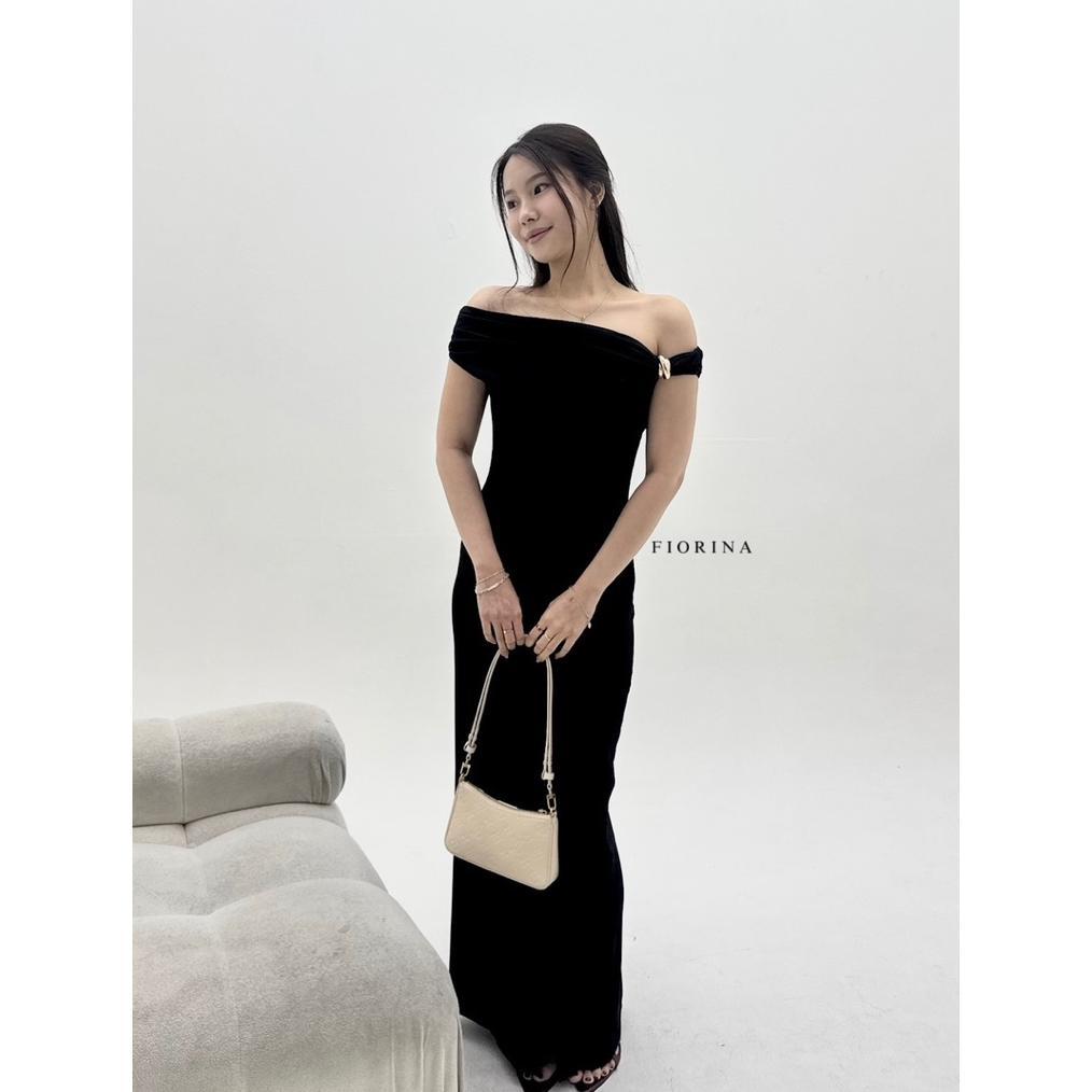 NEW DEALS FIORINA - Amora Dress Gold Klip | Long Dress | Simple Dress | Dress Natal