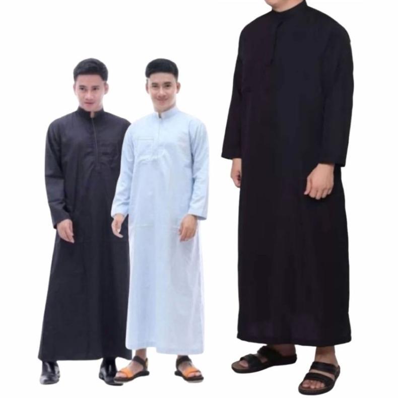 100% AMAN JUBAH PRIA RESLETING / GAMIS PRIA / GAMIS HITAM / THOBE ARAB / GAMIS ARAB PRIA / JUBAH ZAA