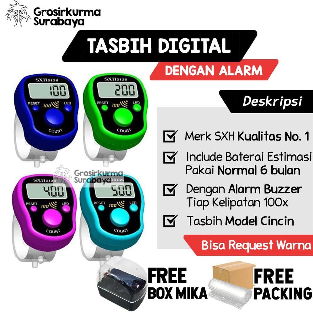 Ready Stock Tasbih Digital Led Alarm Buzzer Model Cincin Box Mika Miniatur Arab Sholat Wirid Souveni