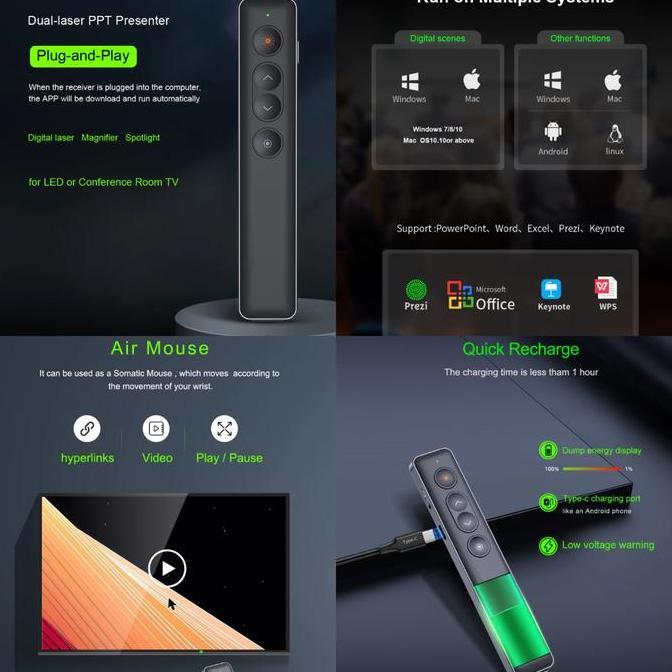 Avatto H90 Digital Laser Spotlight Magnify Wireless Presenter not H100