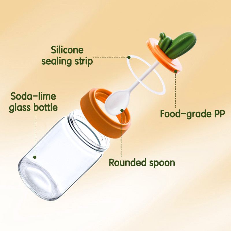 Vusign Tempat Bumbu Dapur Kaca / Seasoning Bottle 240Ml Lucu Vs946