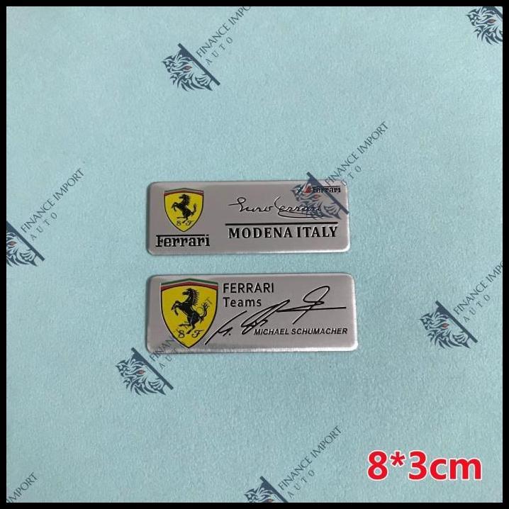 HOT DEAL EMBLEM ALUMUNIUM FERRARI BY MICHAEL SCHUMACHER STICKER PLAT FERRARI 