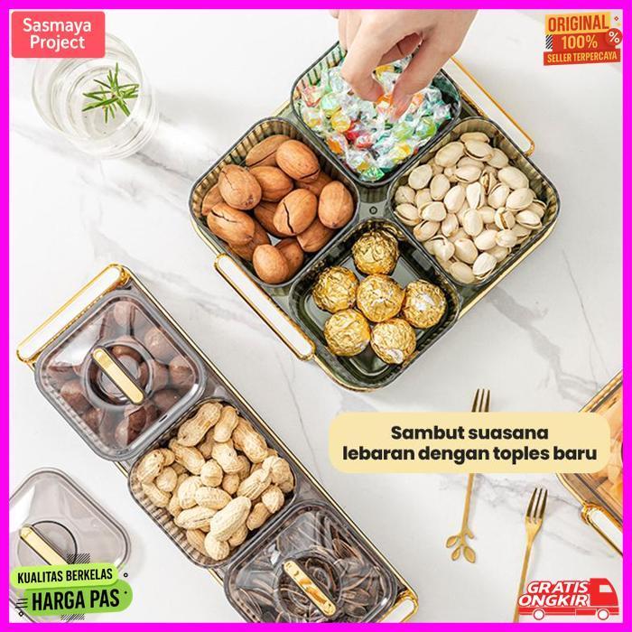 New Pakbrik Toples Lebaran Desain Elegan Toples Penyimpanan Makanan Ringan Toples Akrilik Transparan