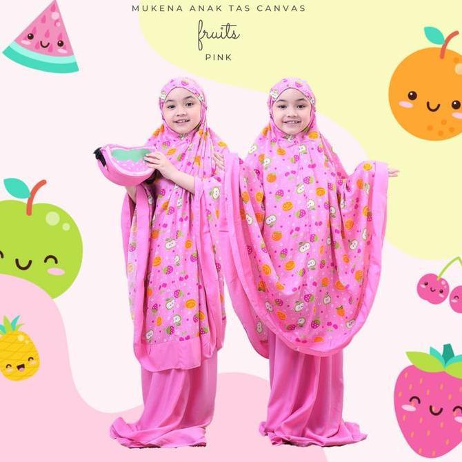 TERKINI Belimukena - Mukena Anak Fruits ( Tas Canvas ) TERKINI