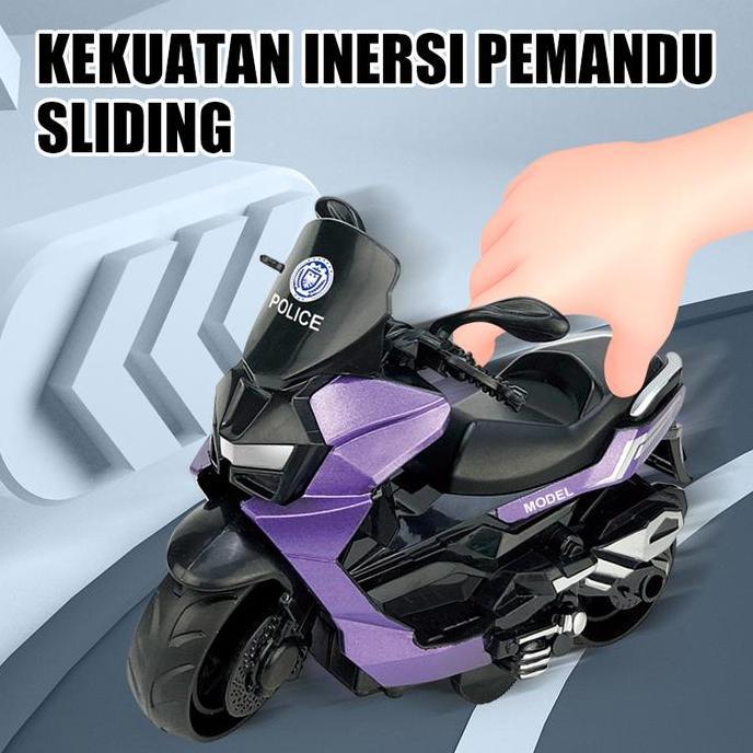 Upupup- Motor Mainan Anak Desain Realistis - Tahan Banting & Tahan Lama, Jok Bisa Dibuka, 4 Warna Ce