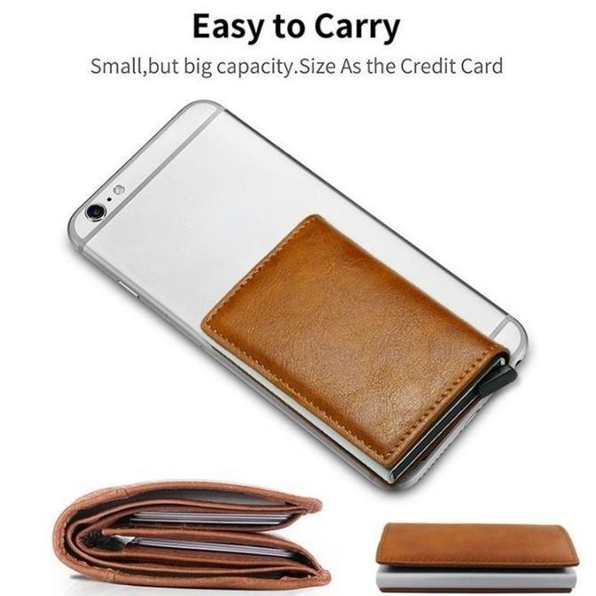 CSONLINEMALL Dompet Pria Kulit Wallet Card Holder RFID Mini Smart Wallet